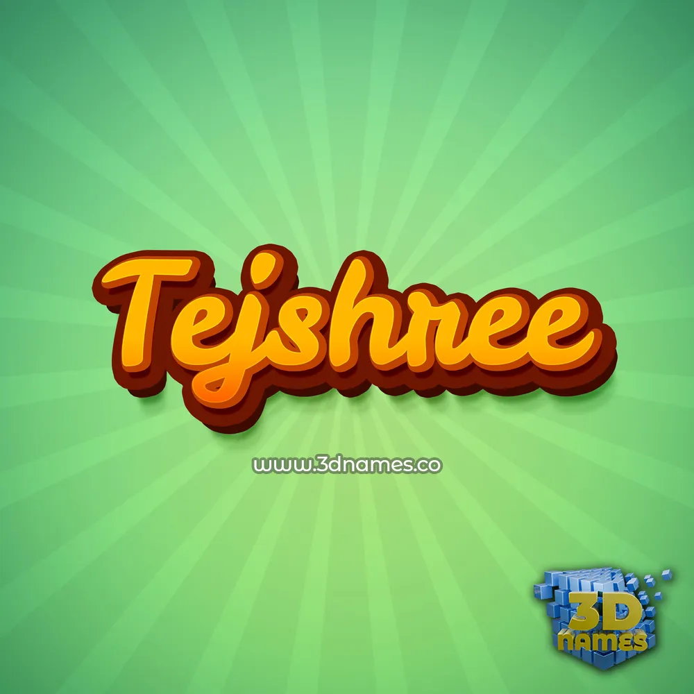 tejshree in Green Rays style - 3D name wallpaper