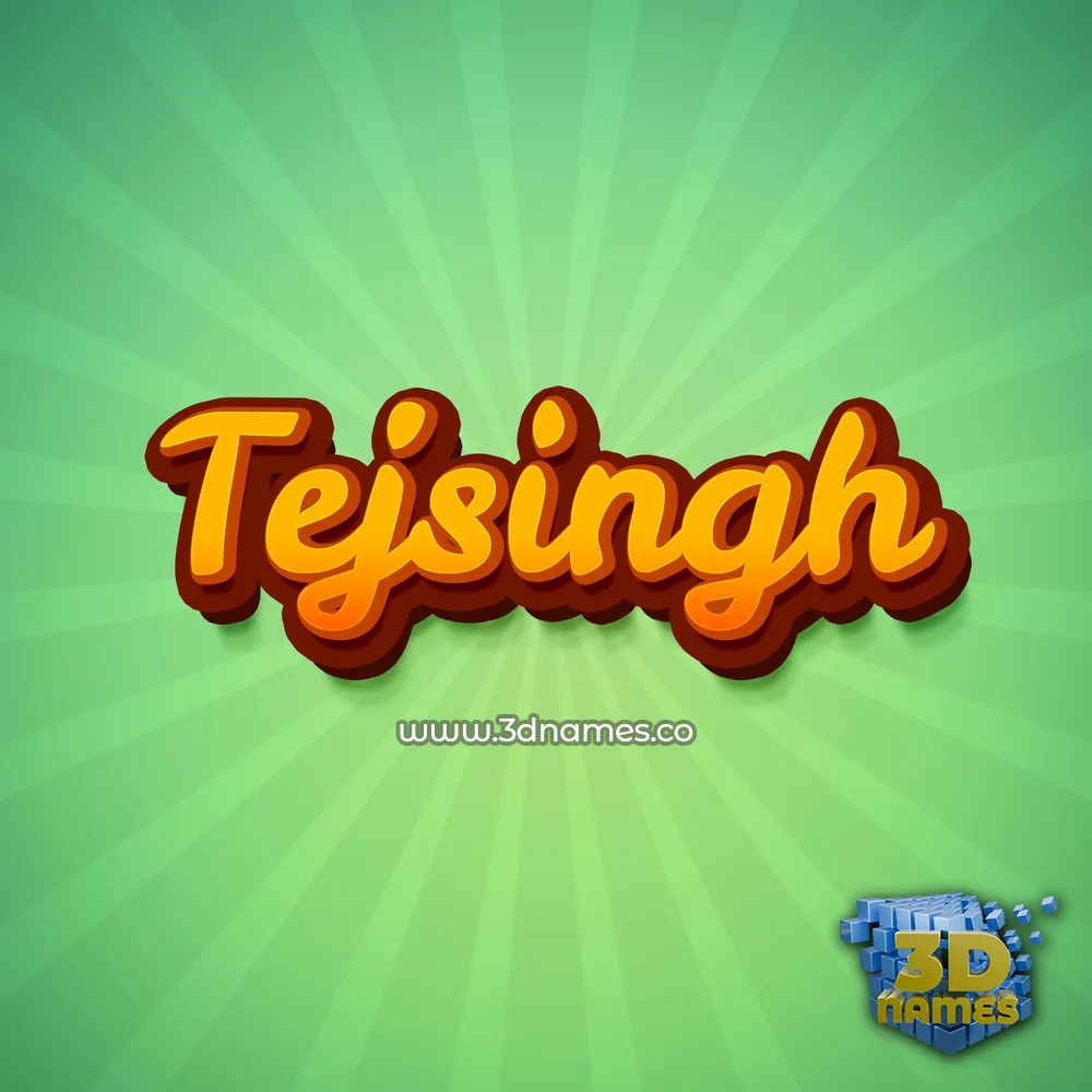 tejsingh in Green Rays style - 3D name wallpaper