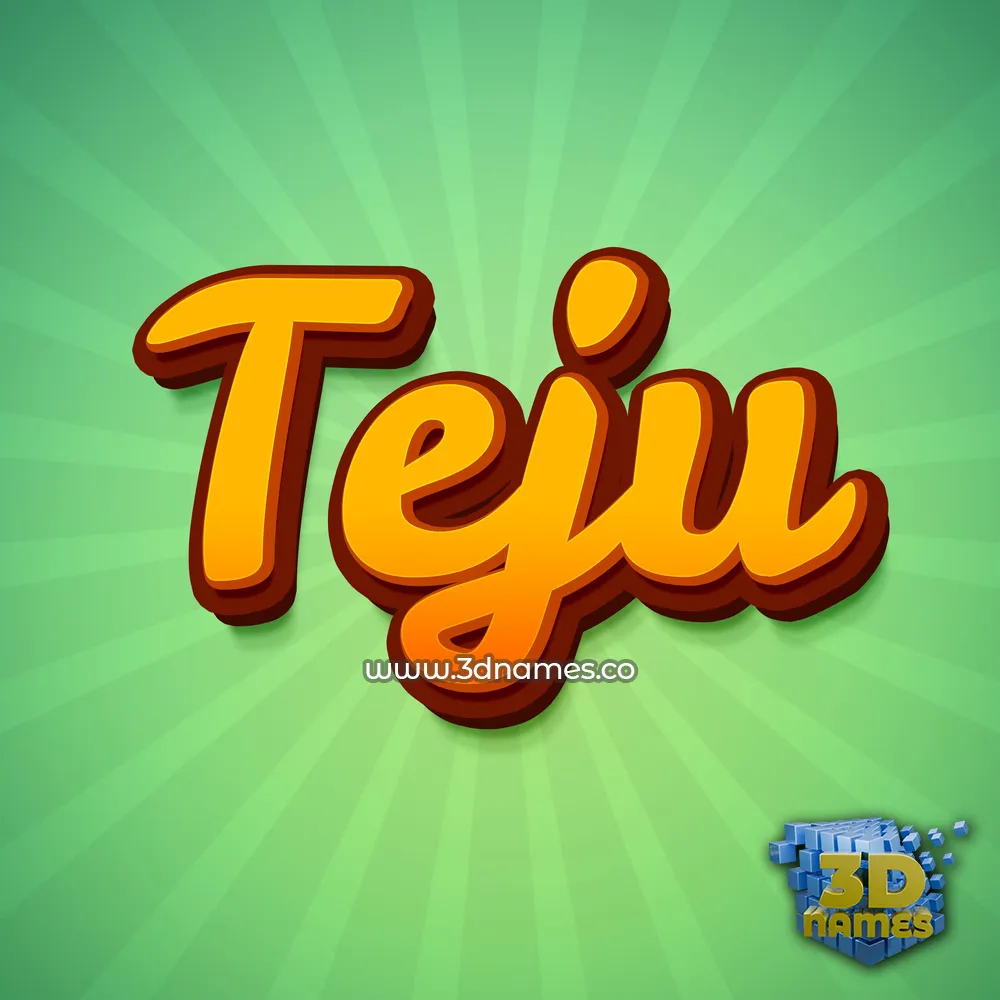 teju in Green Rays style - 3D name wallpaper