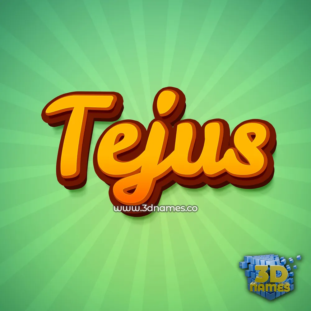 tejus in Green Rays style - 3D name wallpaper