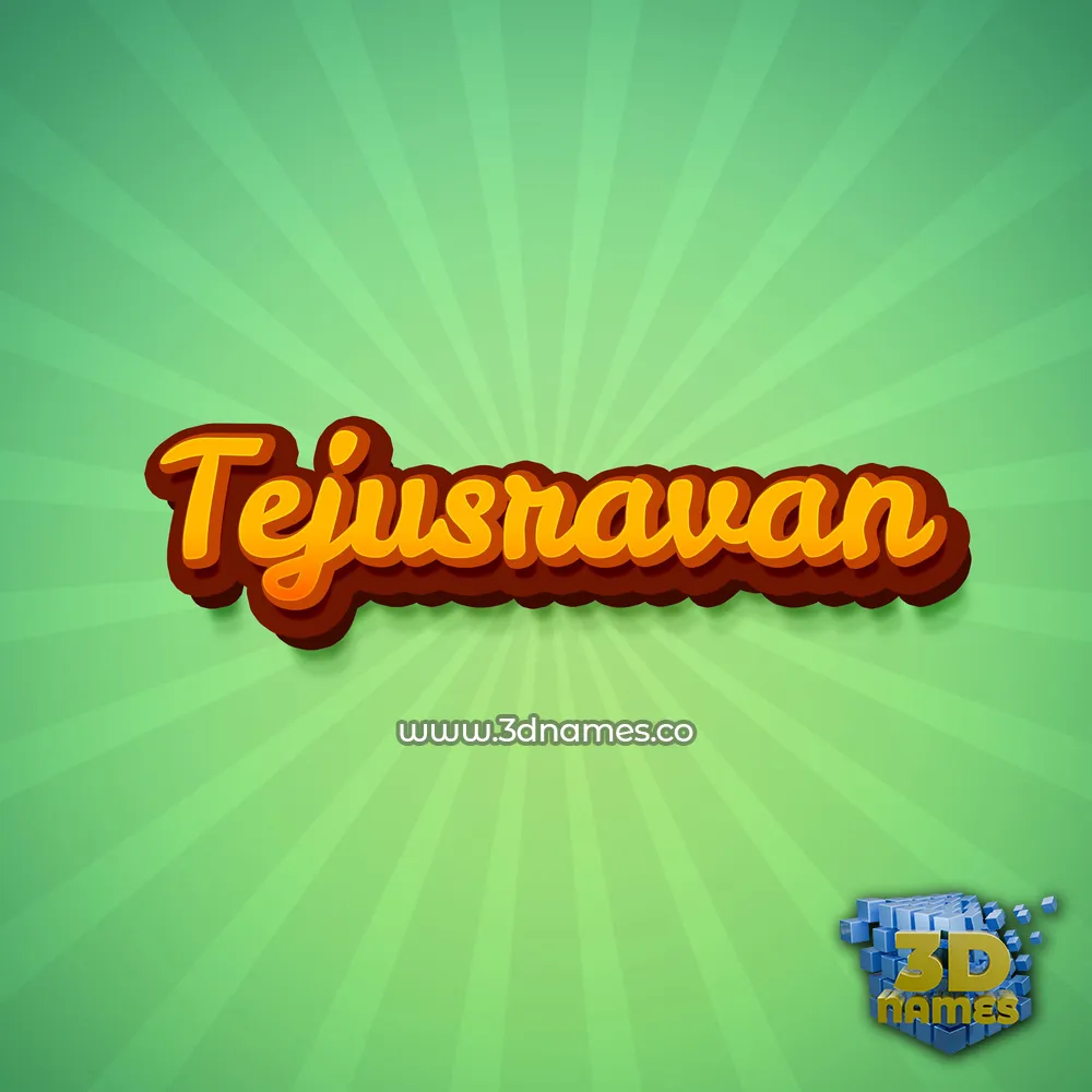 tejusravan in Green Rays style - 3D name wallpaper