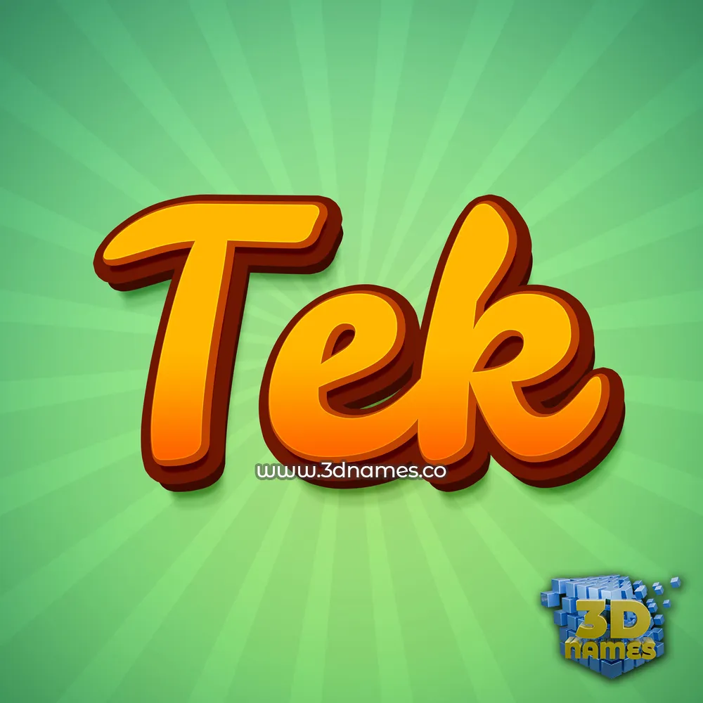 tek in Green Rays style - 3D name wallpaper