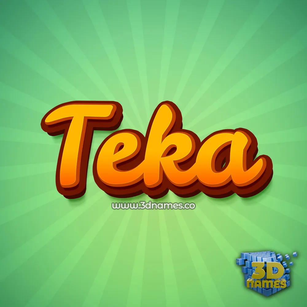 teka in Green Rays style - 3D name wallpaper