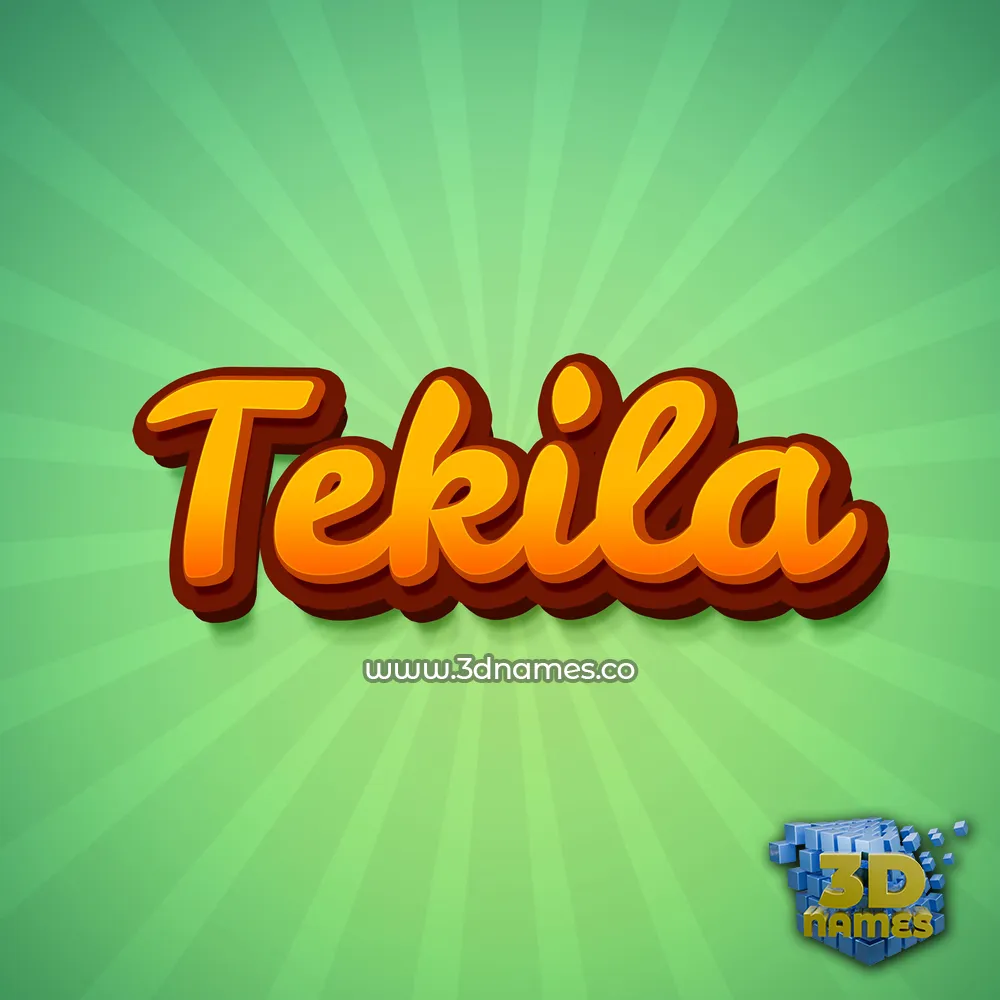 tekila in Green Rays style - 3D name wallpaper