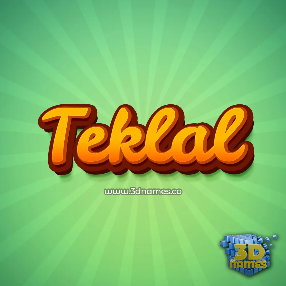 teklal in Green Rays style - 3D name wallpaper