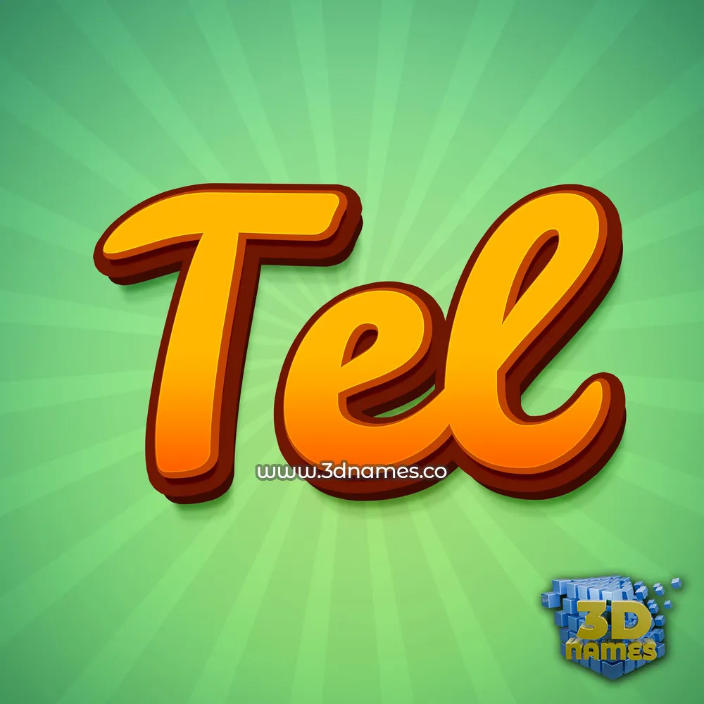 tel in Green Rays style - 3D name wallpaper