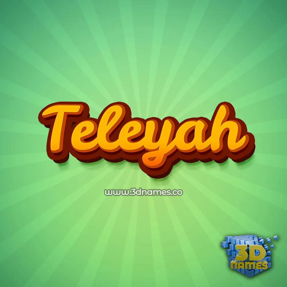 teleyah in Green Rays style - 3D name wallpaper