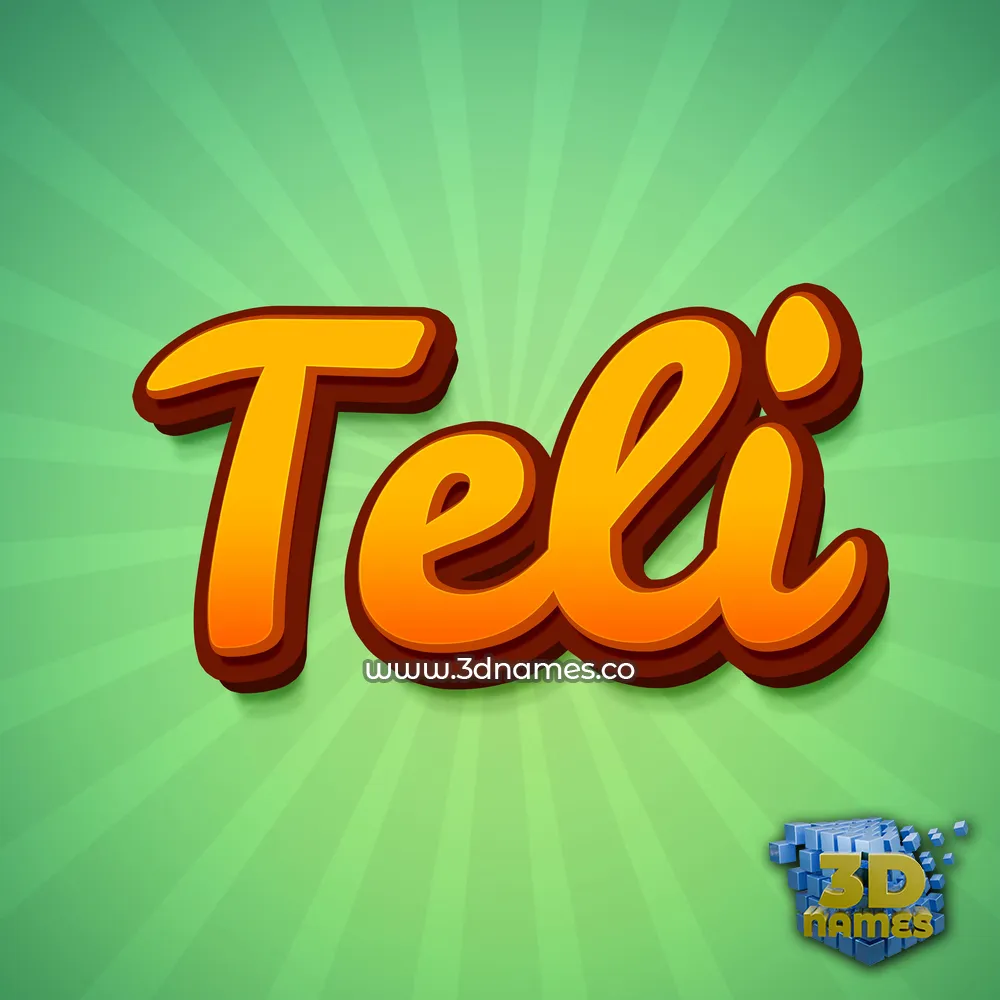 teli in Green Rays style - 3D name wallpaper