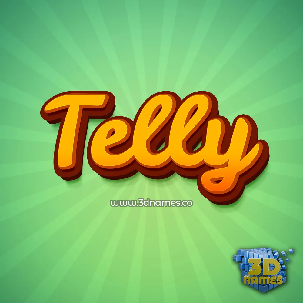 telly in Green Rays style - 3D name wallpaper