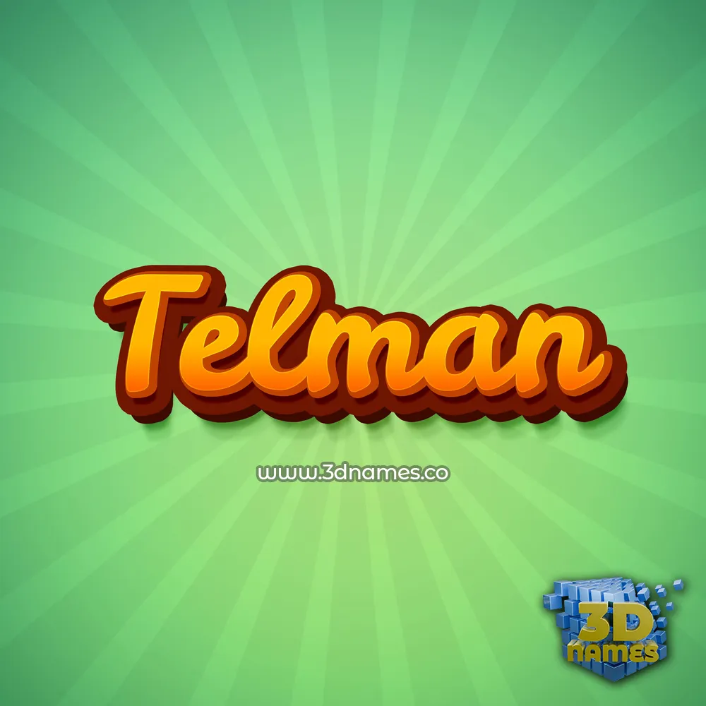 telman in Green Rays style - 3D name wallpaper