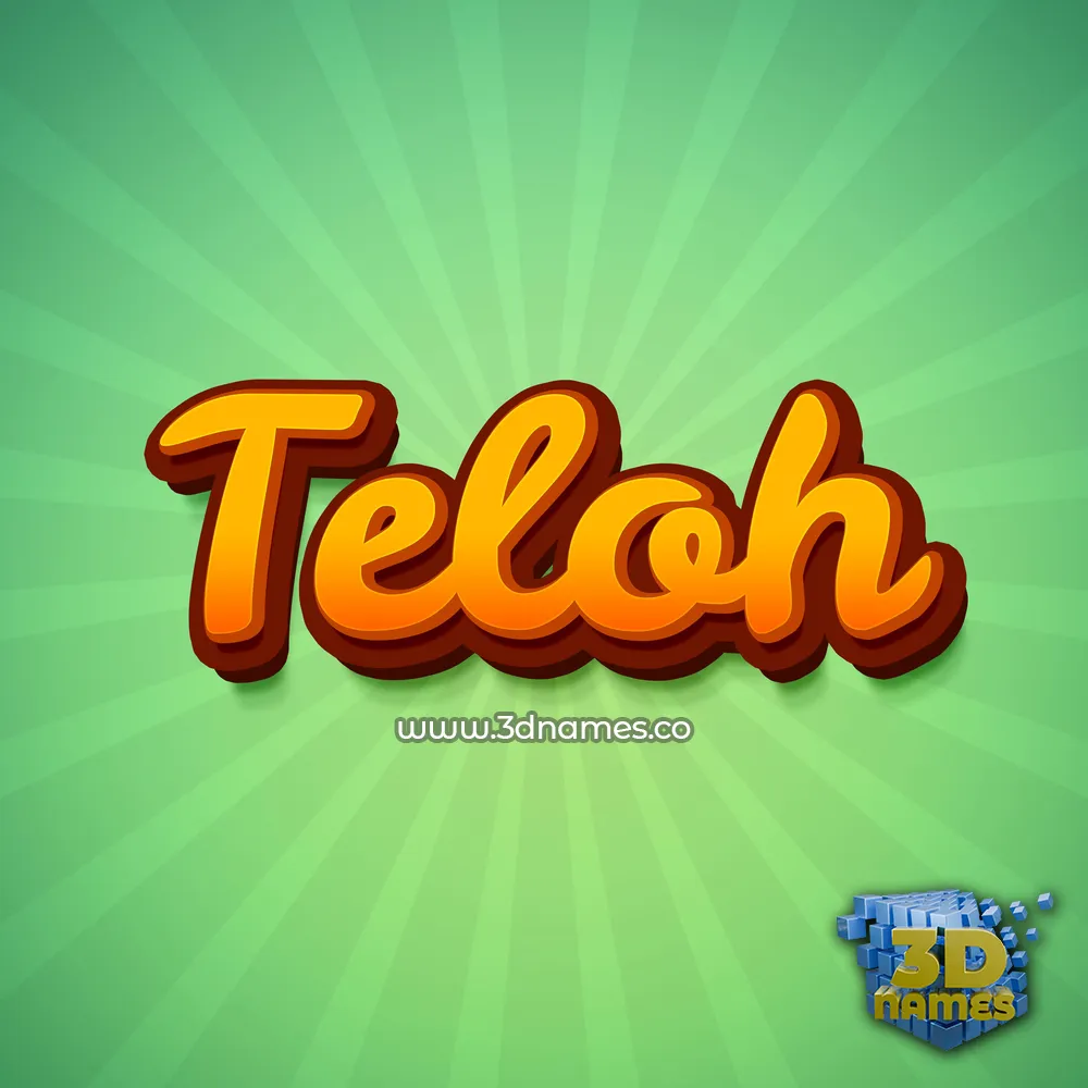 teloh in Green Rays style - 3D name wallpaper