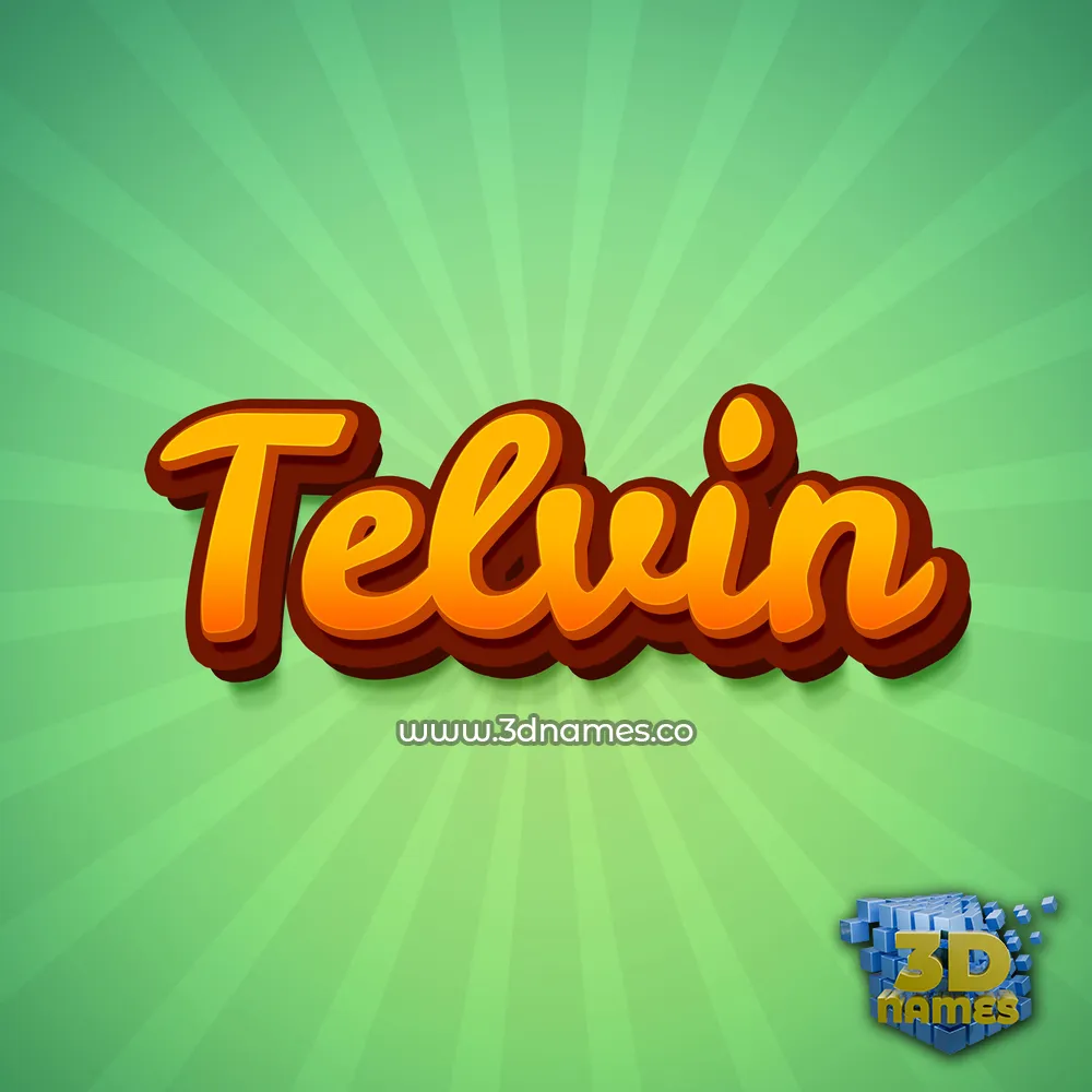 telvin in Green Rays style - 3D name wallpaper