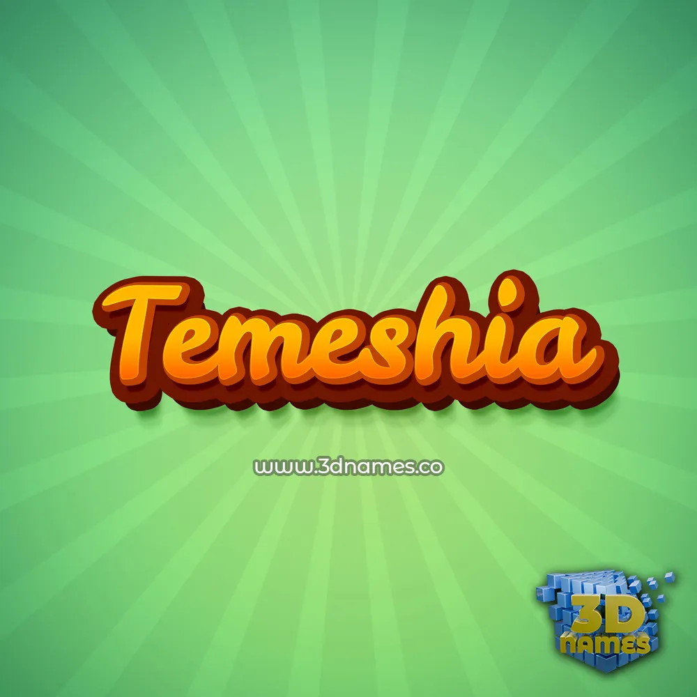 temeshia in Green Rays style - 3D name wallpaper