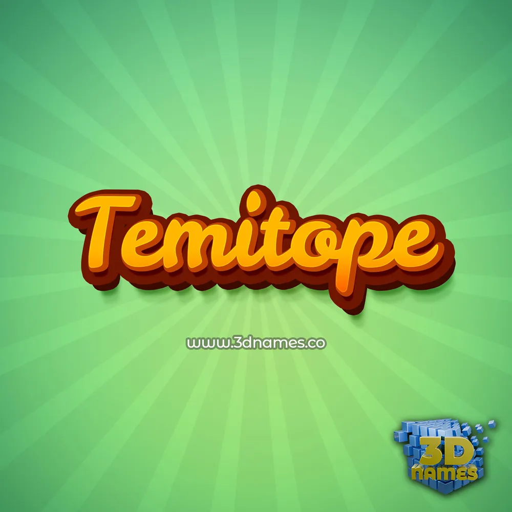 temitope in Green Rays style - 3D name wallpaper