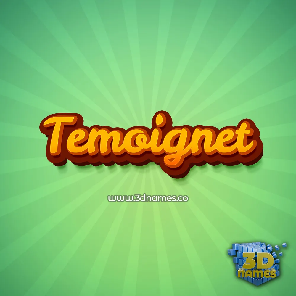 temoignet in Green Rays style - 3D name wallpaper