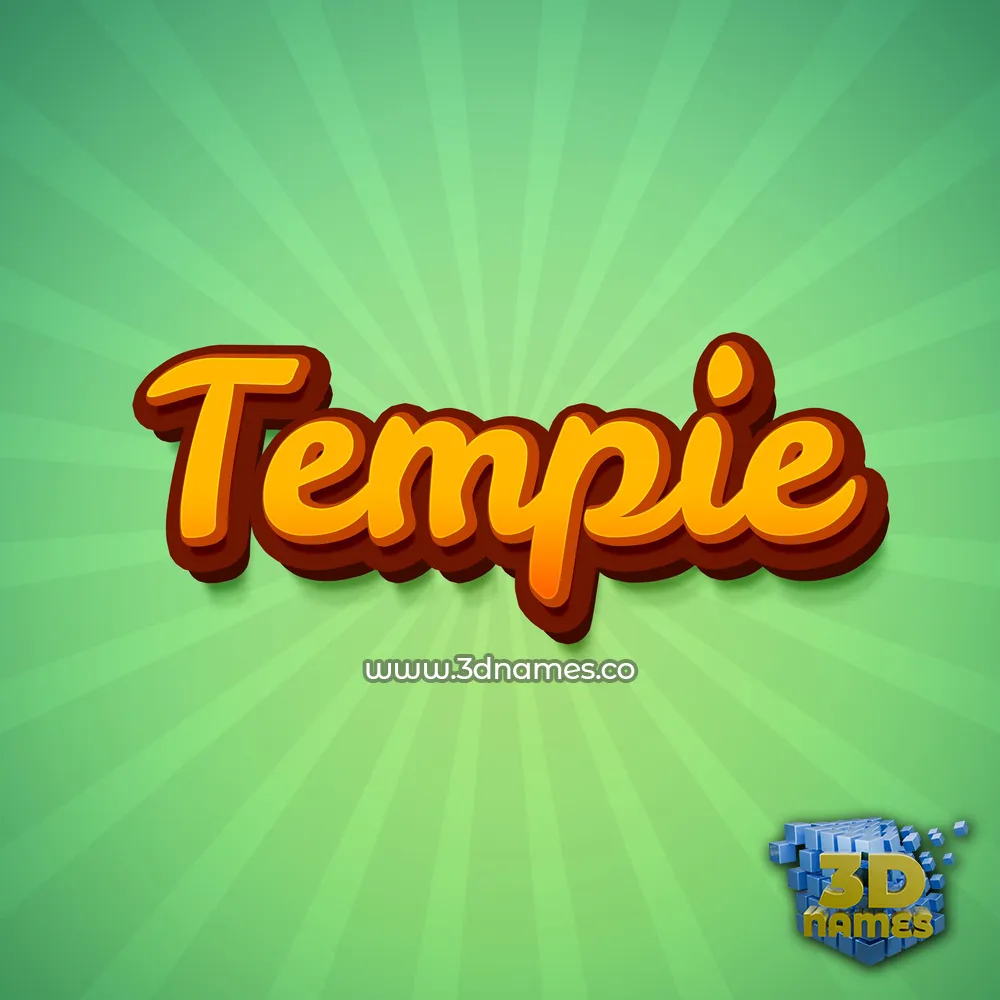 tempie in Green Rays style - 3D name wallpaper