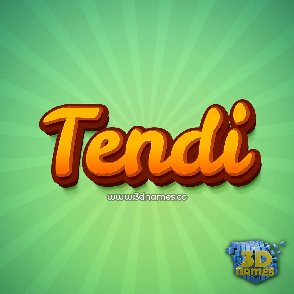 tendi in Green Rays style - 3D name wallpaper