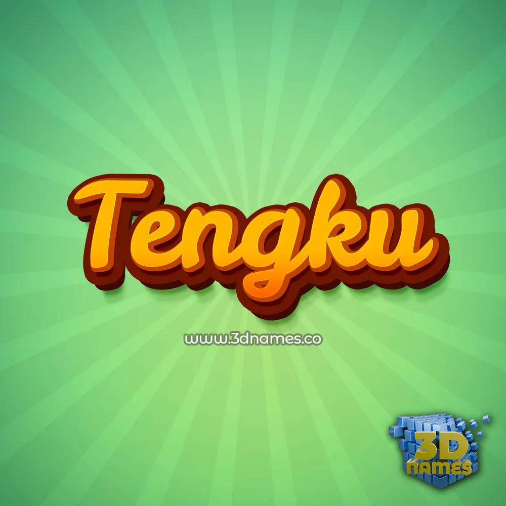 tengku in Green Rays style - 3D name wallpaper