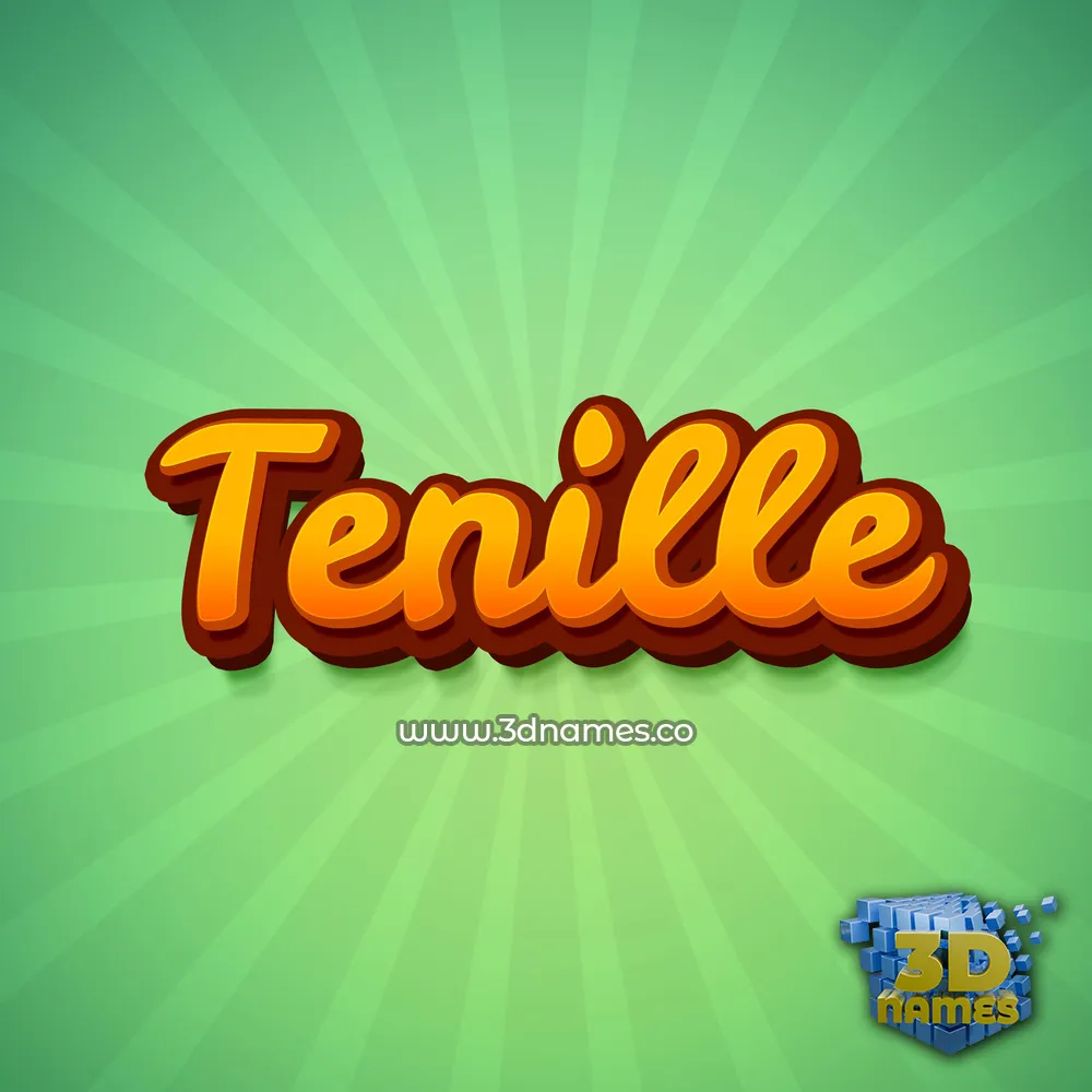 tenille in Green Rays style - 3D name wallpaper