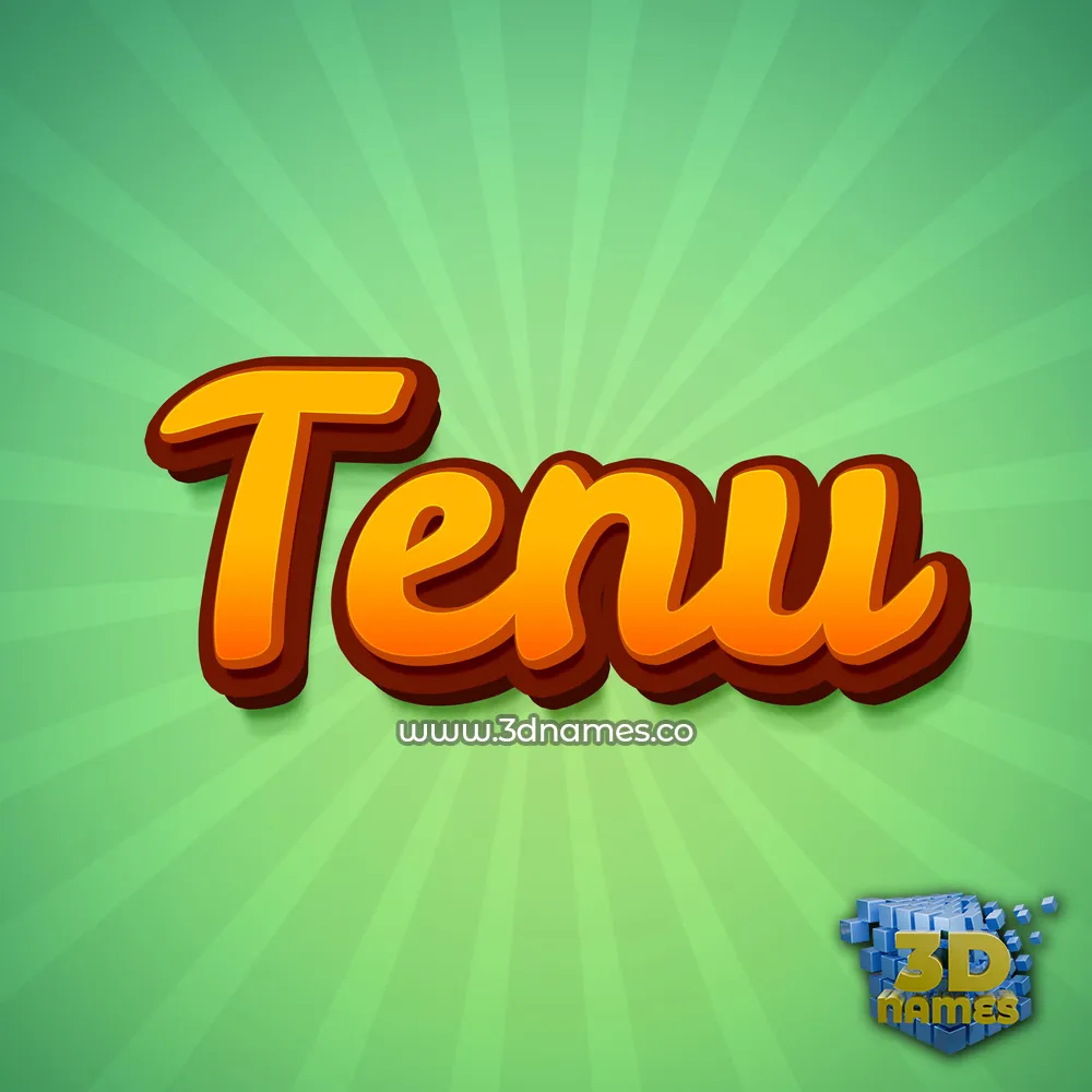 tenu in Green Rays style - 3D name wallpaper