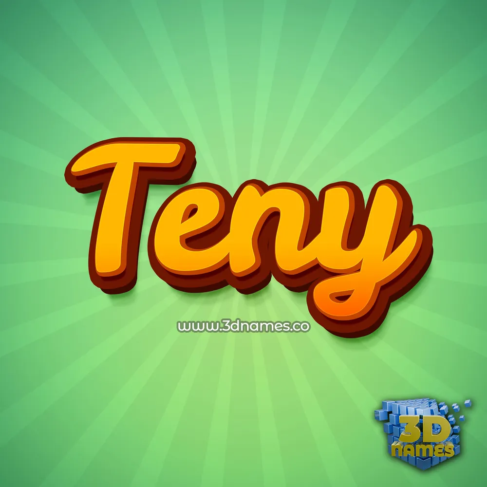 teny in Green Rays style - 3D name wallpaper