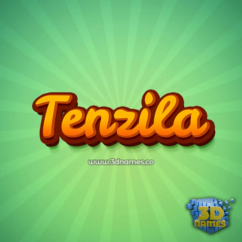 tenzila in Green Rays style - 3D name wallpaper