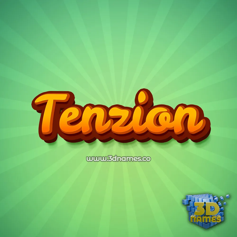 tenzion in Green Rays style - 3D name wallpaper