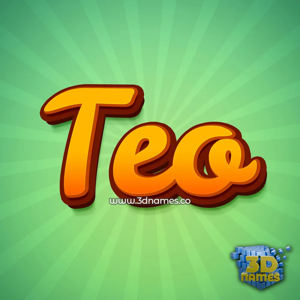 teo in Green Rays style - 3D name wallpaper