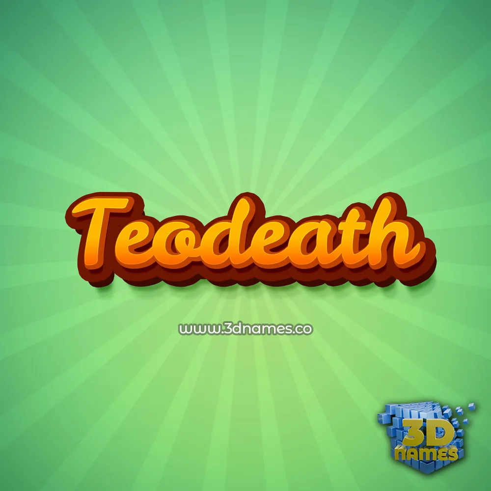 teodeath in Green Rays style - 3D name wallpaper