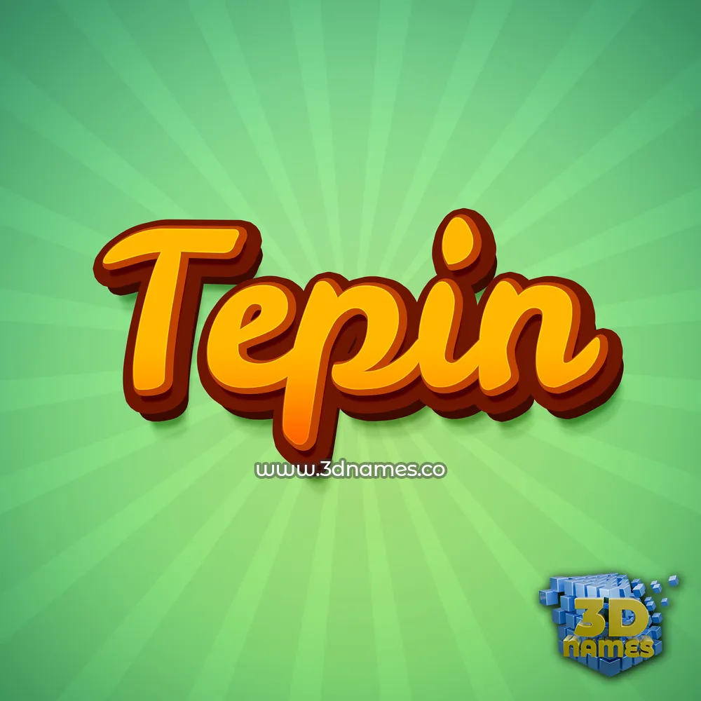 tepin in Green Rays style - 3D name wallpaper