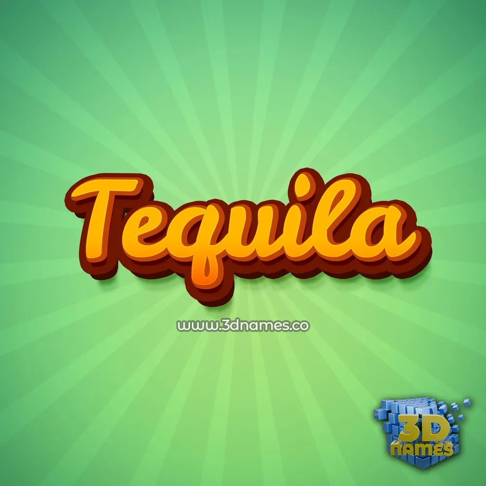 tequila in Green Rays style - 3D name wallpaper