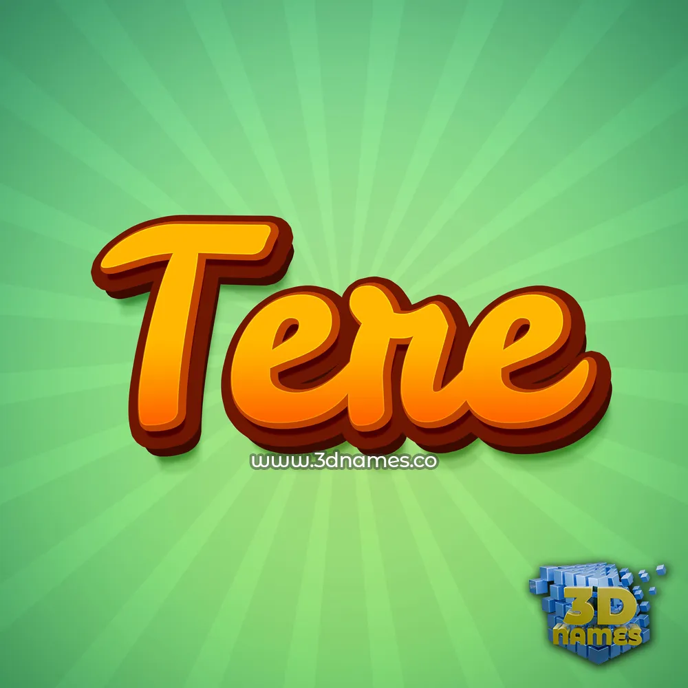tere in Green Rays style - 3D name wallpaper