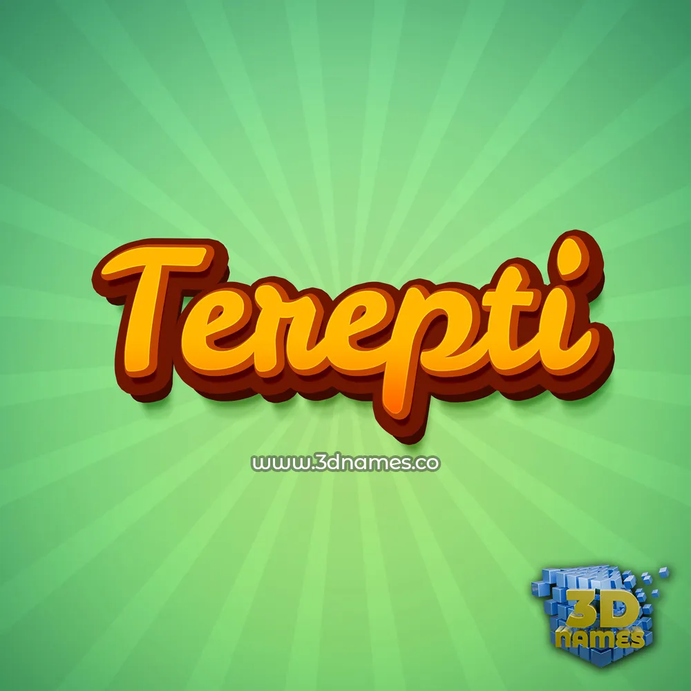 terepti in Green Rays style - 3D name wallpaper