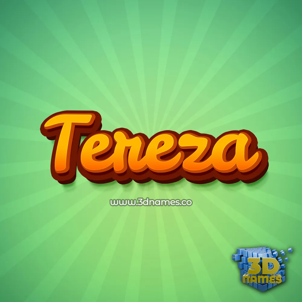 tereza in Green Rays style - 3D name wallpaper