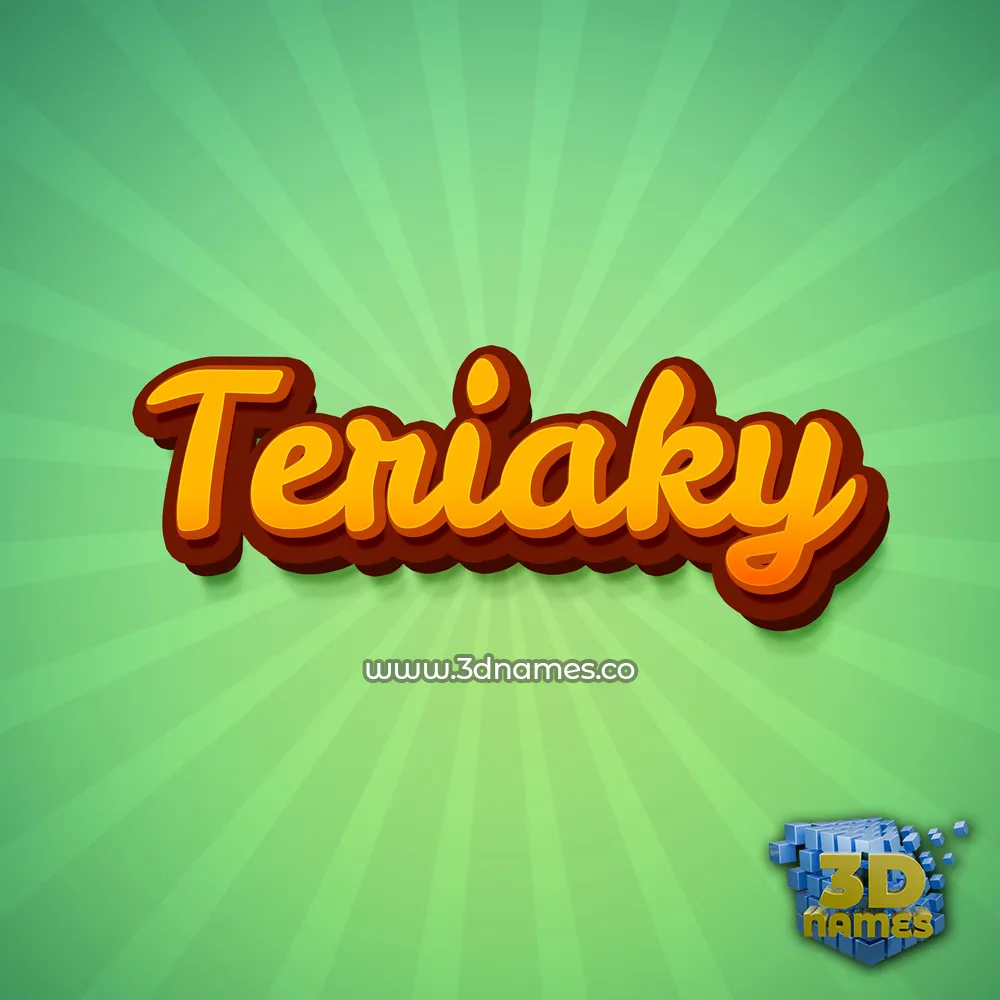 teriaky in Green Rays style - 3D name wallpaper
