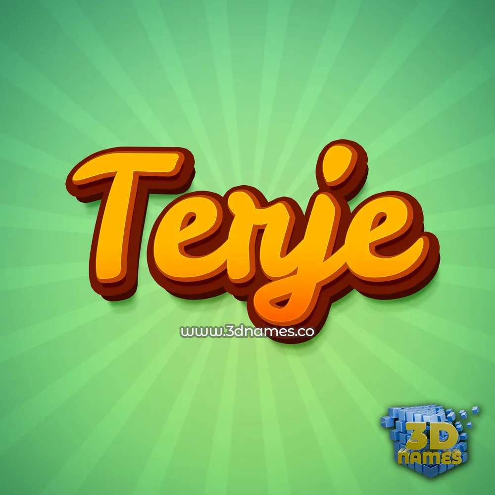terje in Green Rays style - 3D name wallpaper