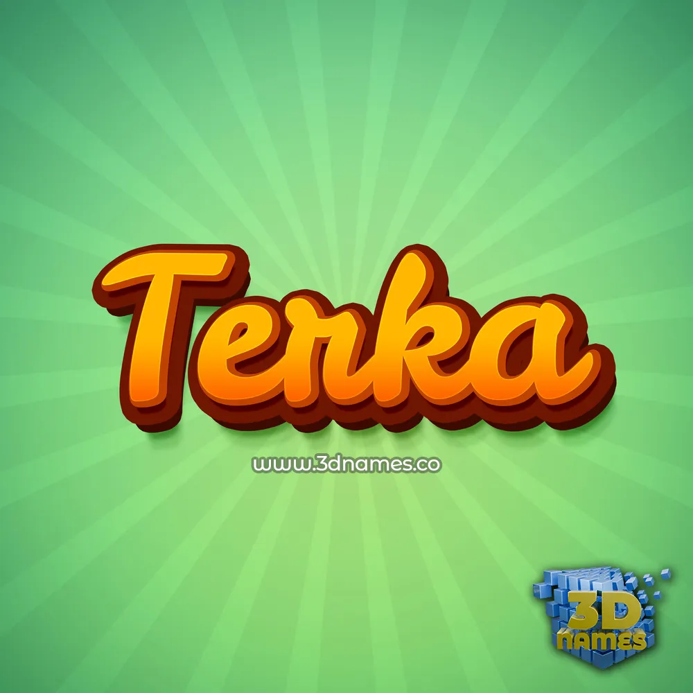 terka in Green Rays style - 3D name wallpaper