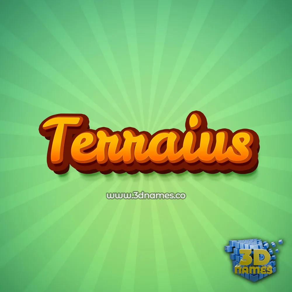terraius in Green Rays style - 3D name wallpaper