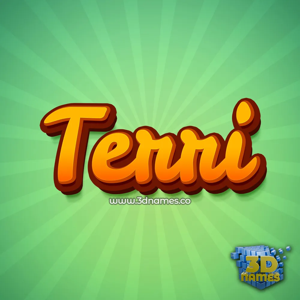 terri in Green Rays style - 3D name wallpaper