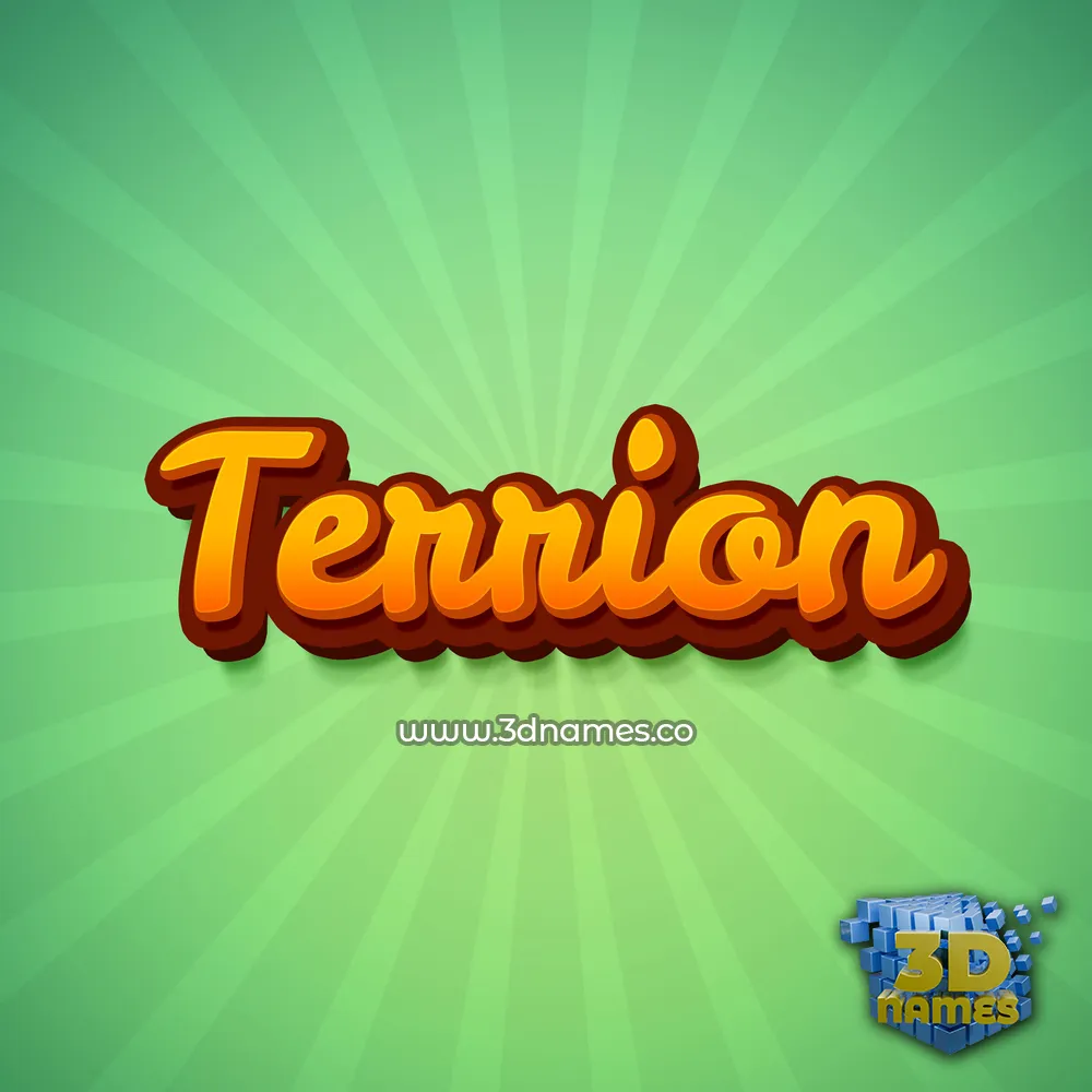 terrion in Green Rays style - 3D name wallpaper