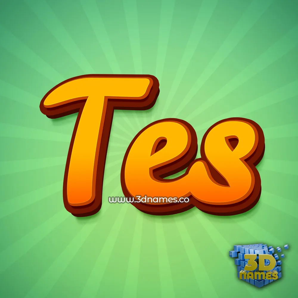 tes in Green Rays style - 3D name wallpaper