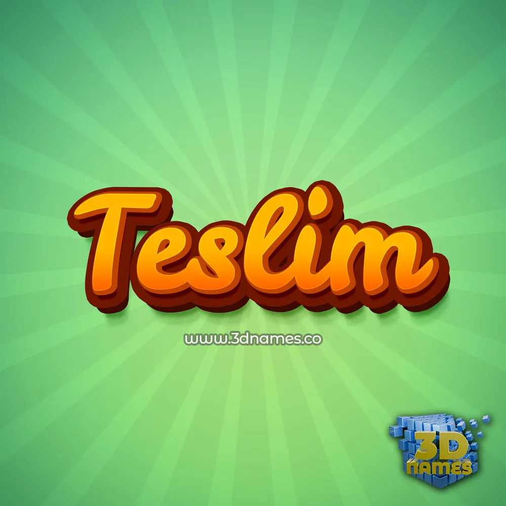 teslim in Green Rays style - 3D name wallpaper