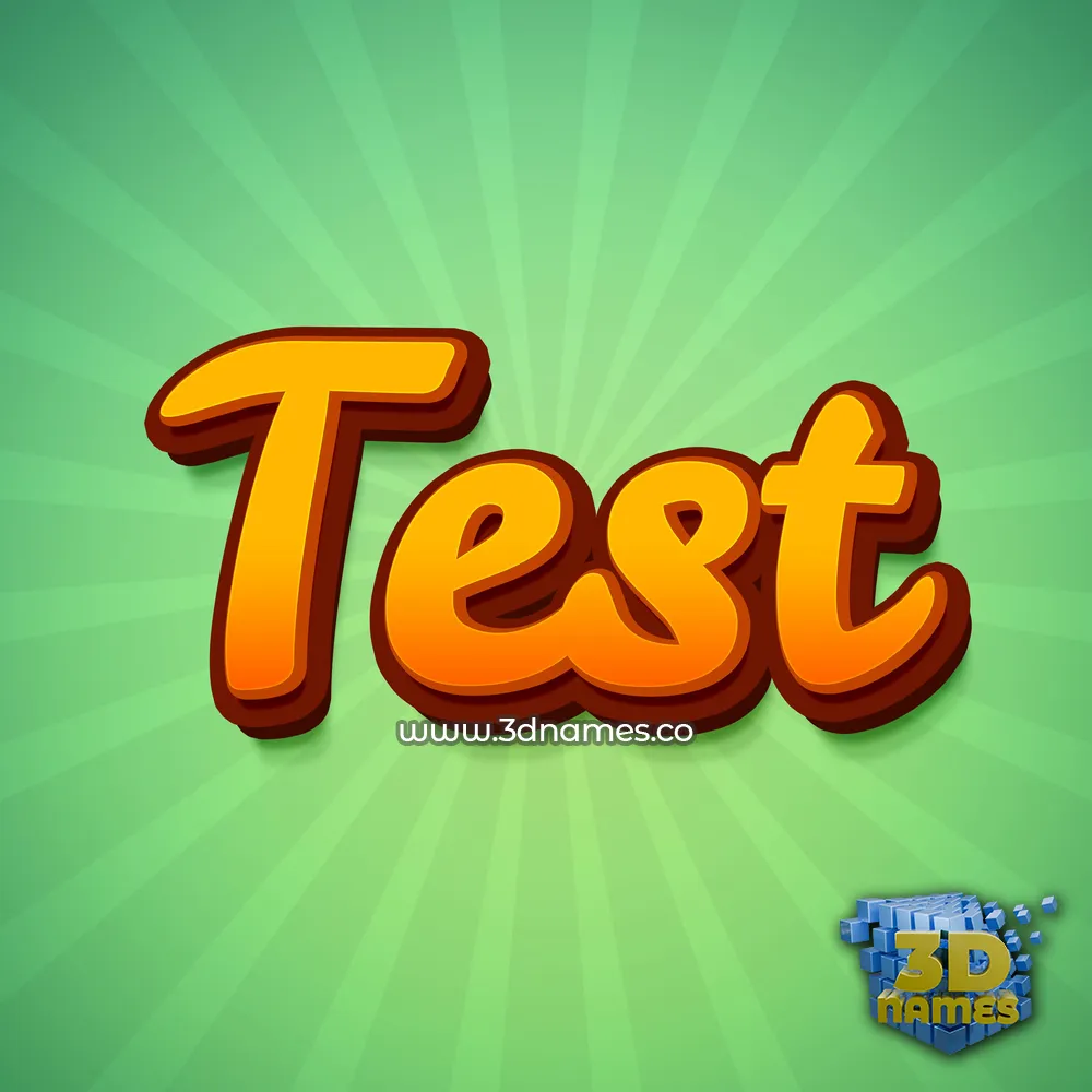test in Green Rays style - 3D name wallpaper