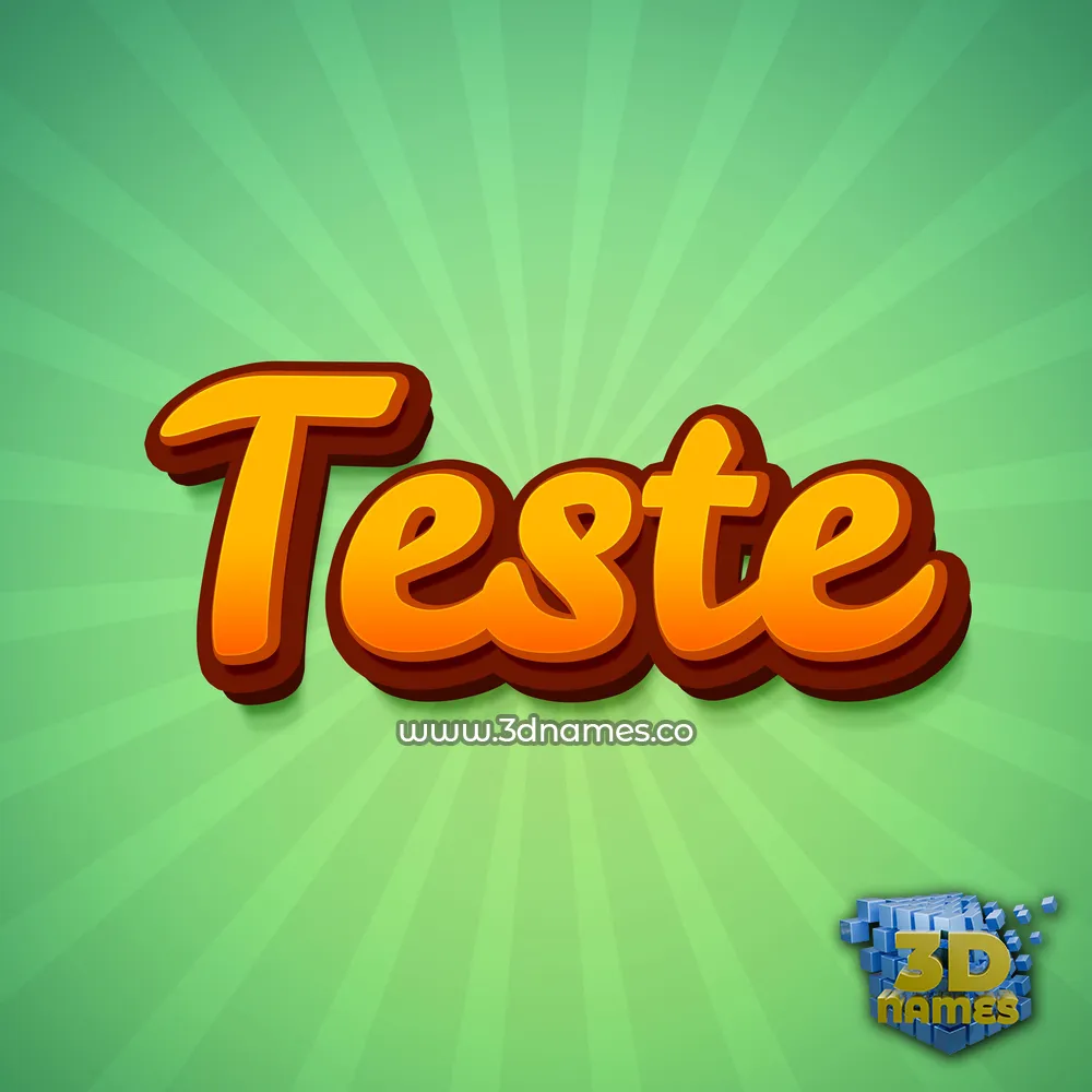 teste in Green Rays style - 3D name wallpaper