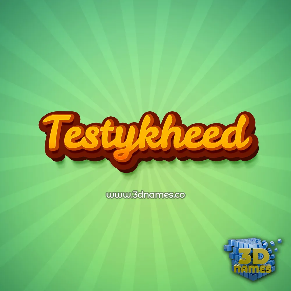 testykheed in Green Rays style - 3D name wallpaper