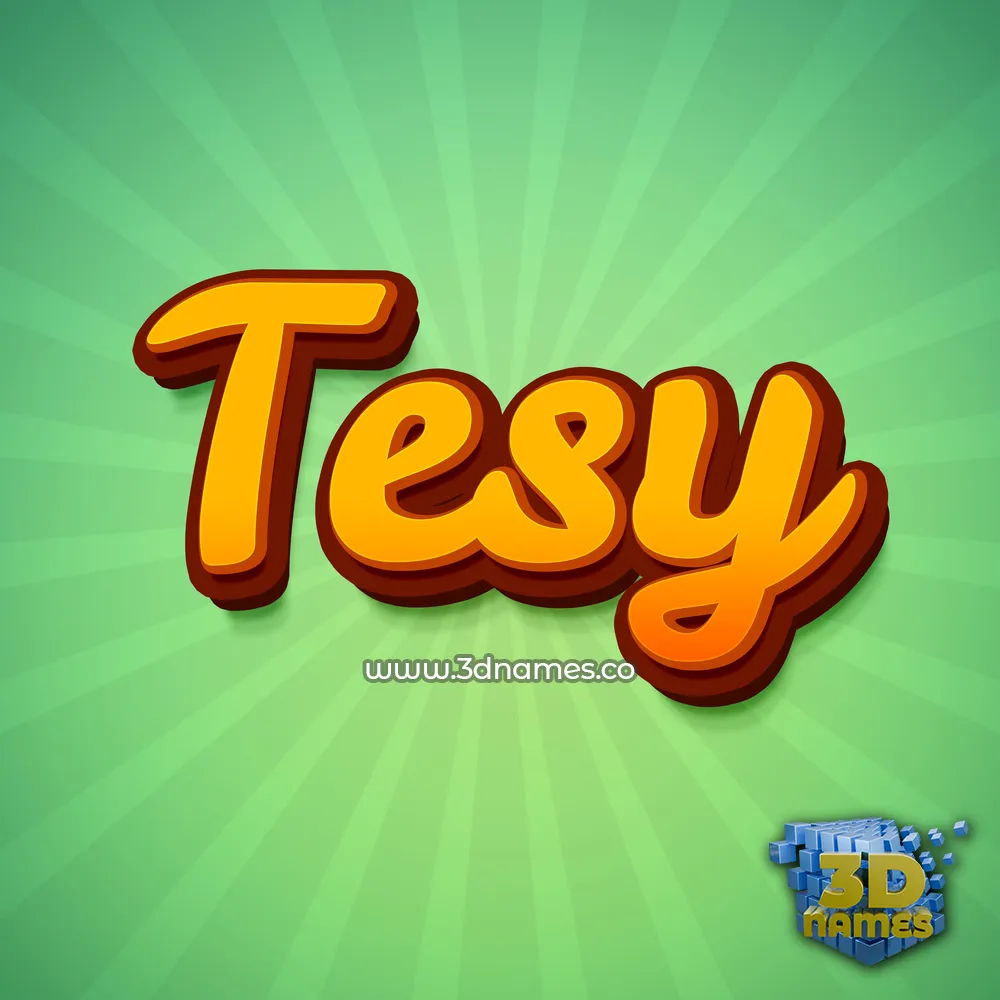 tesy in Green Rays style - 3D name wallpaper