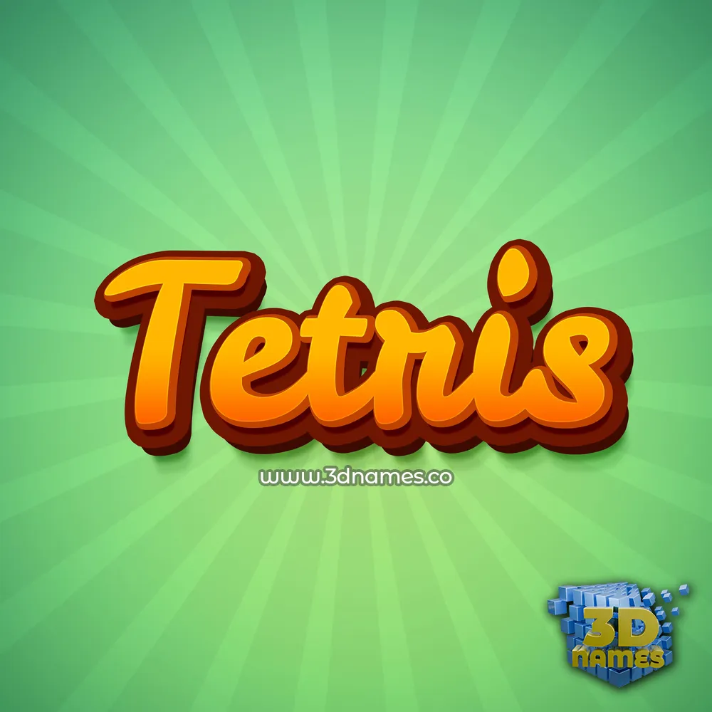 tetris in Green Rays style - 3D name wallpaper