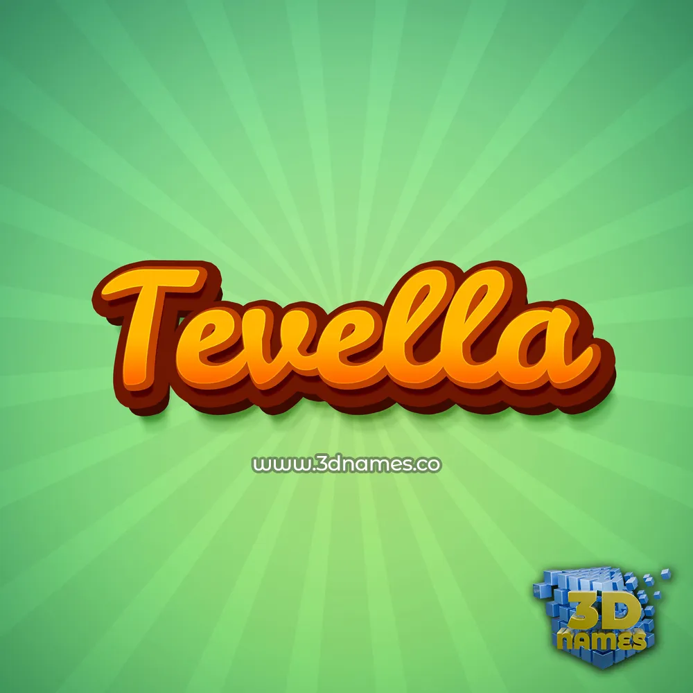 tevella in Green Rays style - 3D name wallpaper