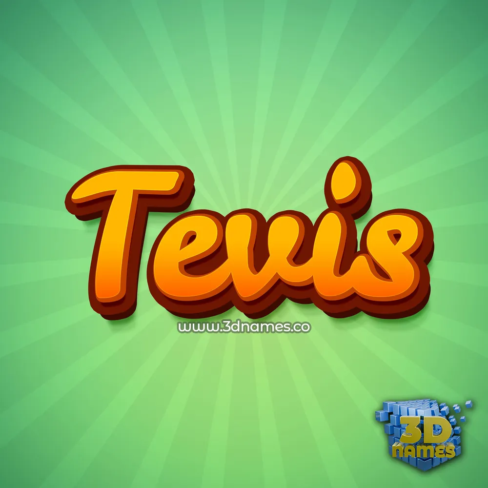 tevis in Green Rays style - 3D name wallpaper