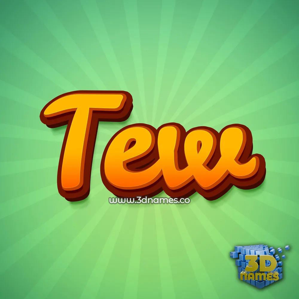tew in Green Rays style - 3D name wallpaper